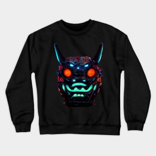 Futuristic Oni Mask Crewneck Sweatshirt